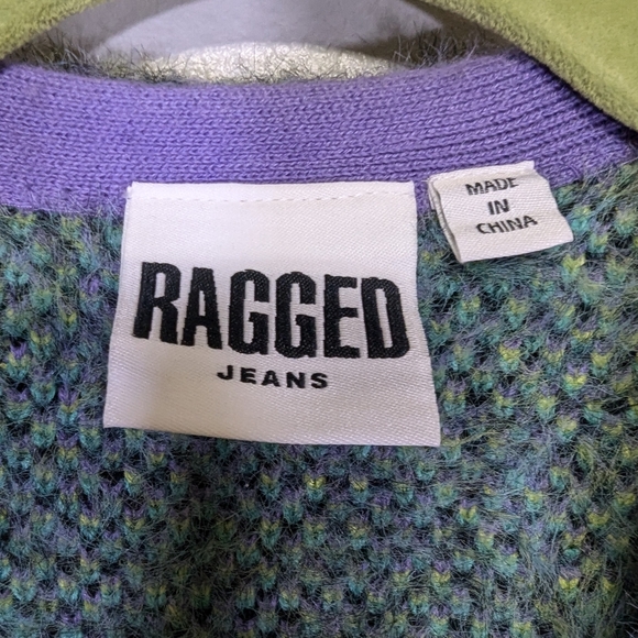 Ragged Jeans Priest Checkered Eyelash Knit Cardigan/Jacket Size Small - Picture 5 of 8